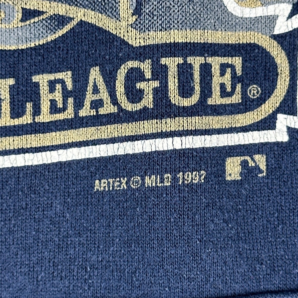 Vintage Artex Atlanta Braves Hoodie Mens Large Navy Blue 1992 MLB Baseball 90s - Picture 4 of 15